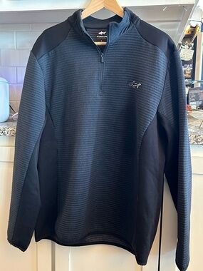 Attack Life by Greg Norman Men's Navy and Black Half-Zip Pullover